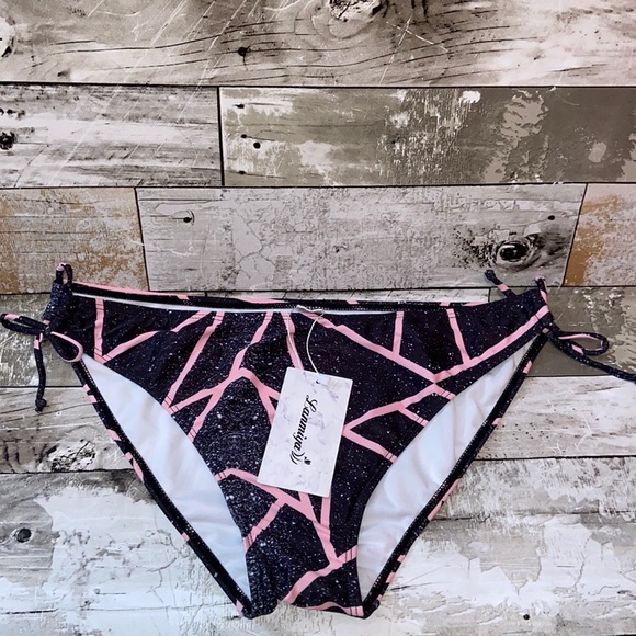 Lanmiya Black White and Pink Bikini Bottom Size XL - Picture 1 of 5